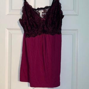 Soma black lace top tank top size large - read description